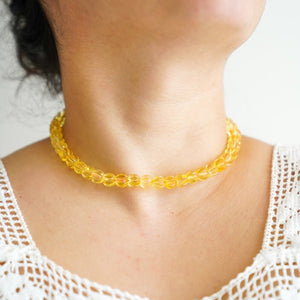 Clear Amber Choker/ Short Necklace