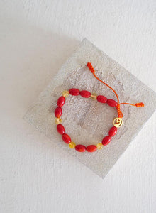 Coral + Amber Bracelet